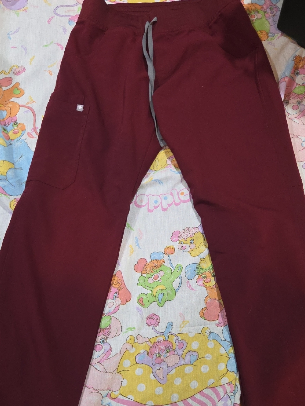 Figs Straight Leg Burgandy Technical Collection Pants Small Petite